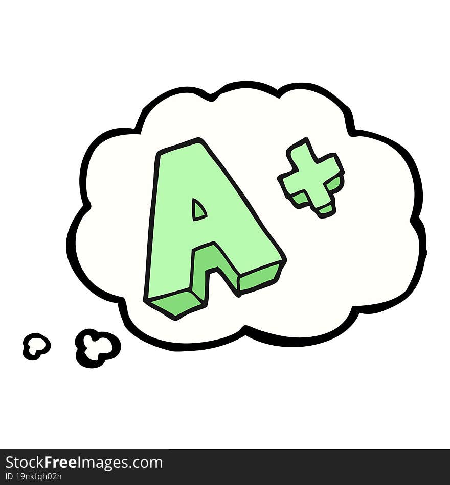 thought bubble cartoon A grade symbol