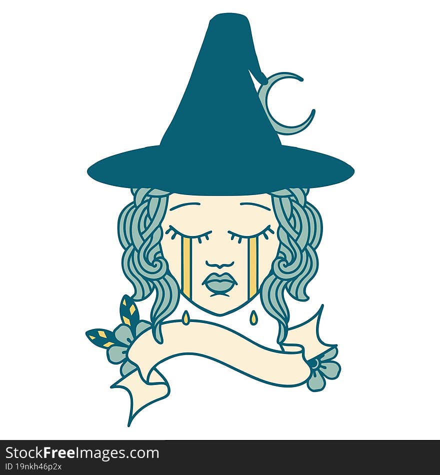 Human Witch Character Face Illustration