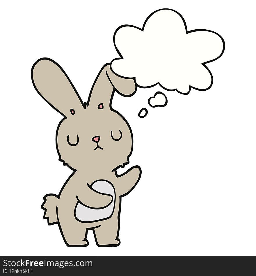 cute cartoon rabbit with thought bubble. cute cartoon rabbit with thought bubble