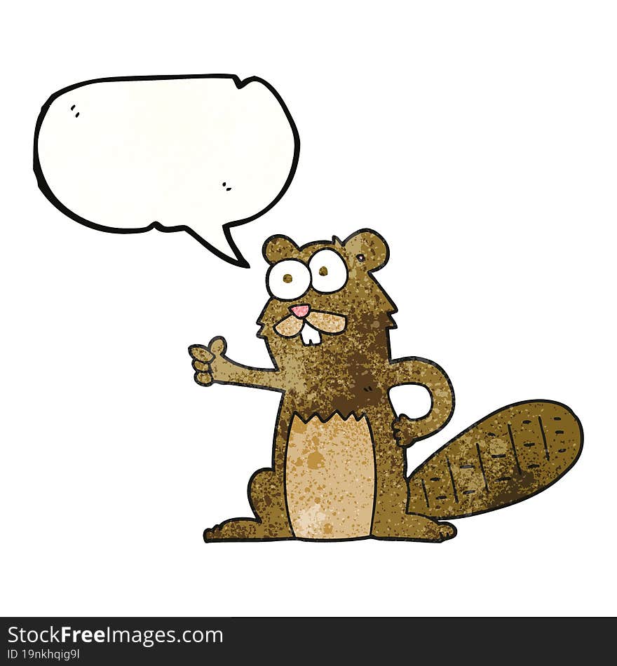 speech bubble textured cartoon beaver