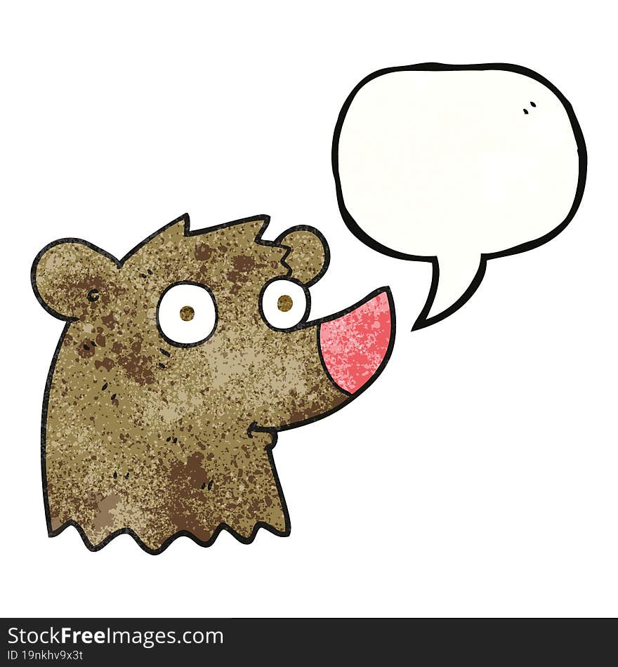 speech bubble textured cartoon bear