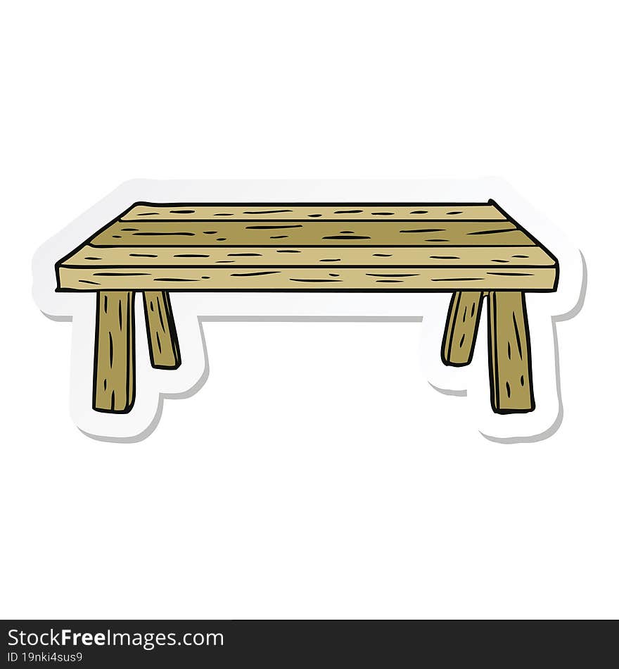 Sticker Of A Cartoon Table