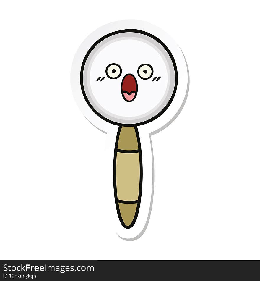 sticker of a cute cartoon magnifying glass