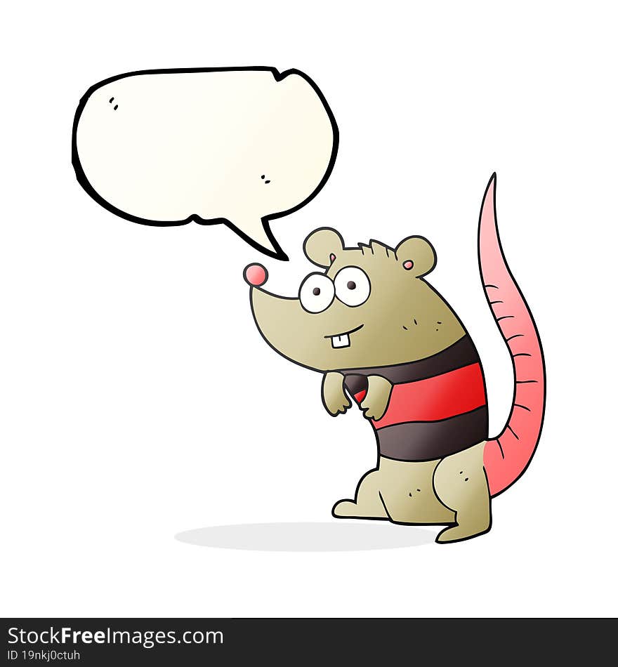 freehand drawn speech bubble cartoon rat