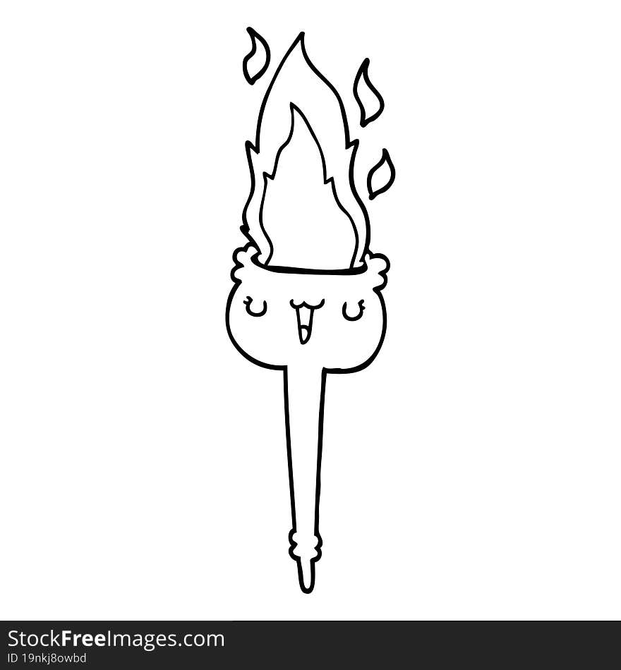 cartoon flaming torch