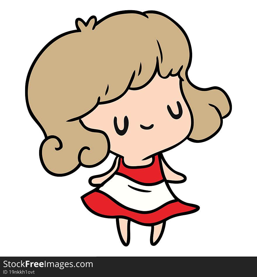 cartoon illustration kawaii of cute girl. cartoon illustration kawaii of cute girl