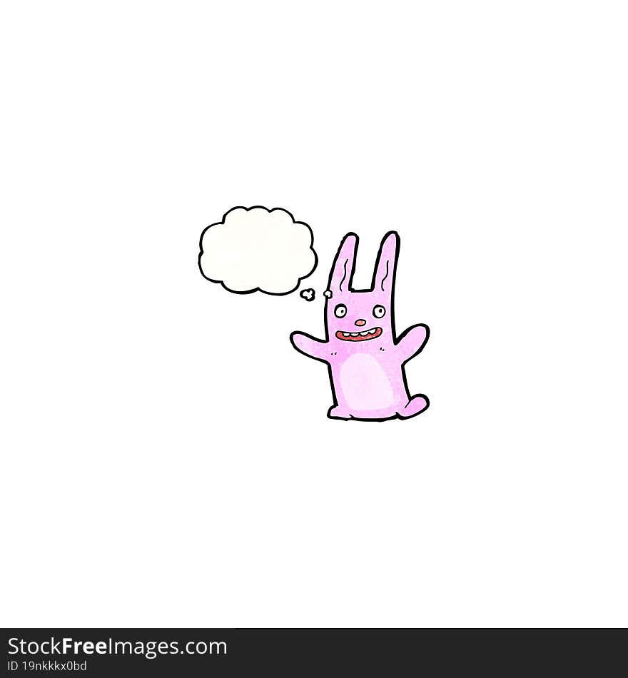 Cartoon Crazy Pink Rabbit