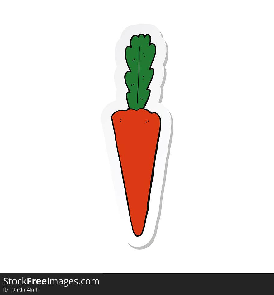 sticker of a cartoon carrot