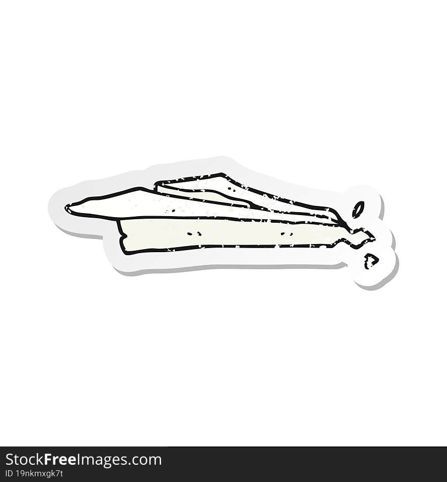 Retro Distressed Sticker Of A Cartoon Crumpled Paper Plane