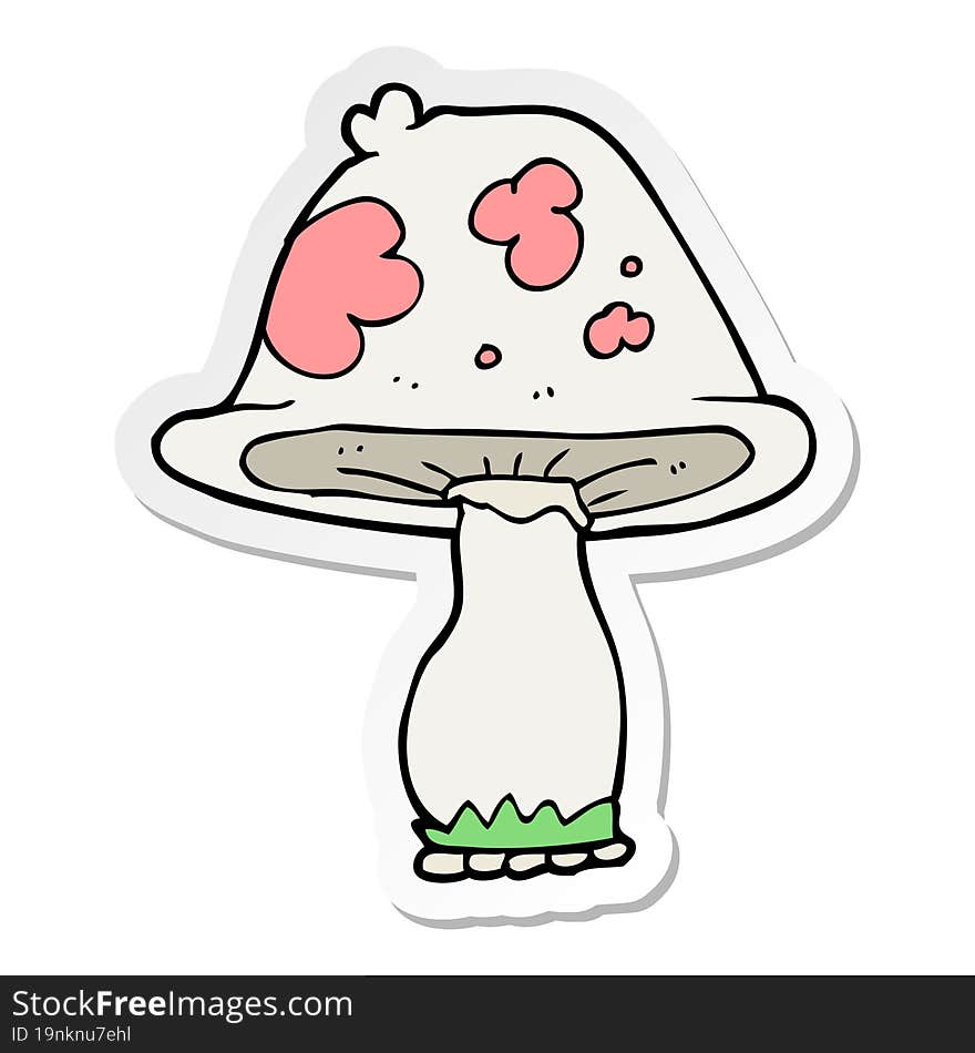 sticker of a cartoon mushroom