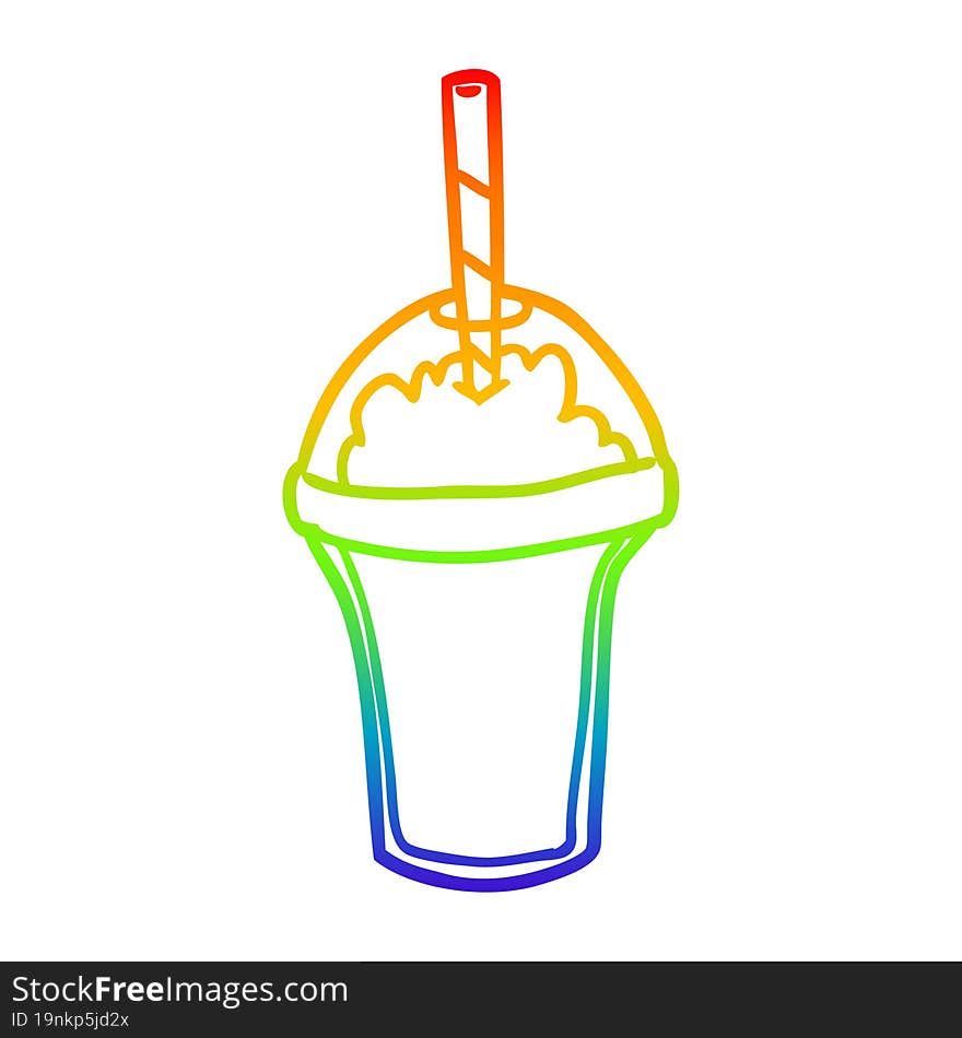 rainbow gradient line drawing smoothie