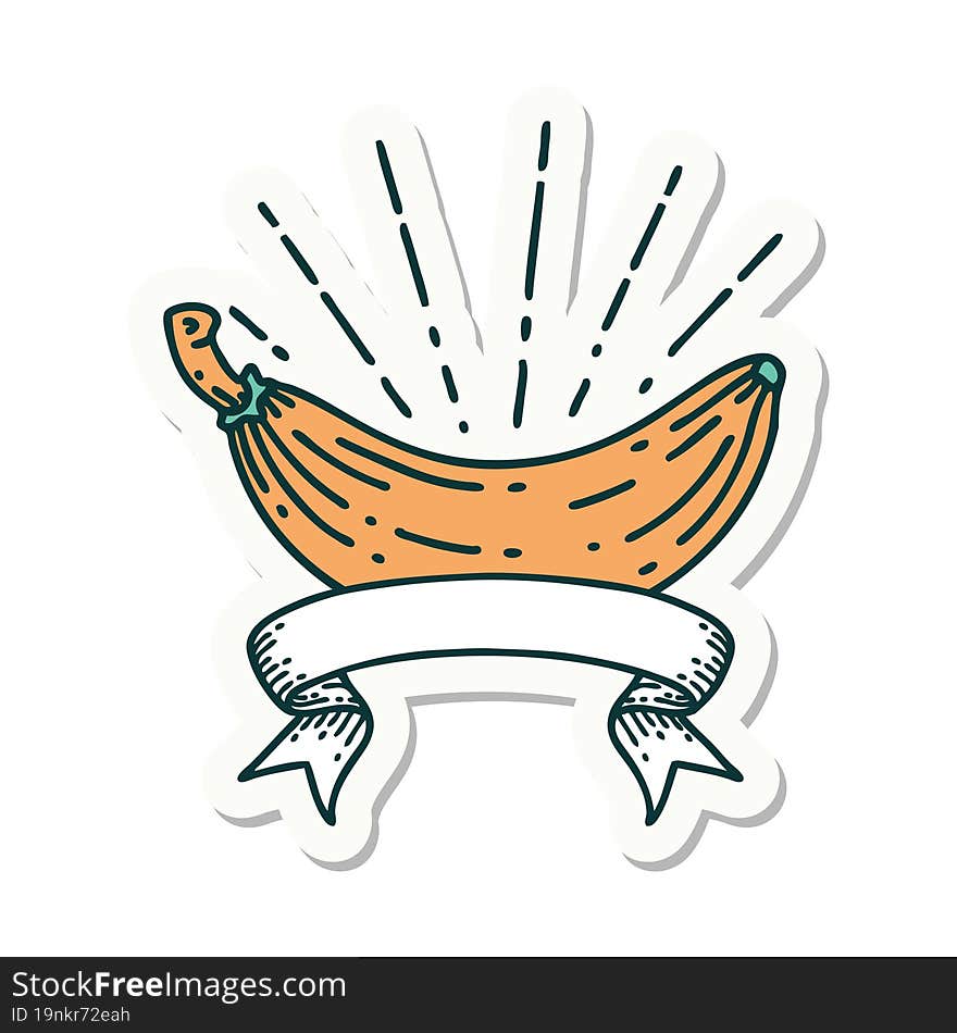 sticker of tattoo style banana