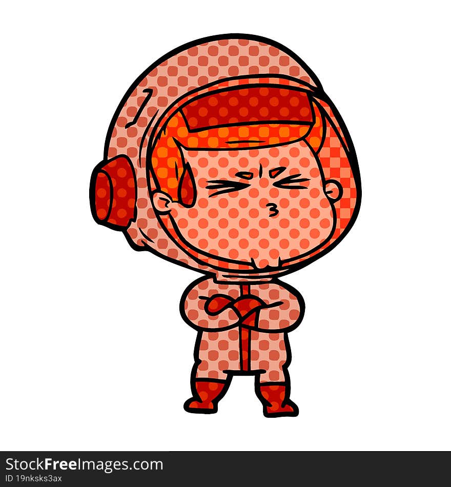 cartoon stressed astronaut. cartoon stressed astronaut