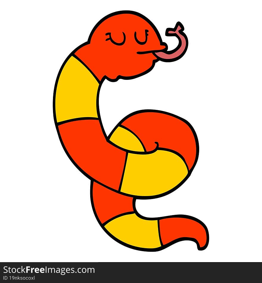 Cartoon Doodle Poisonous Snake