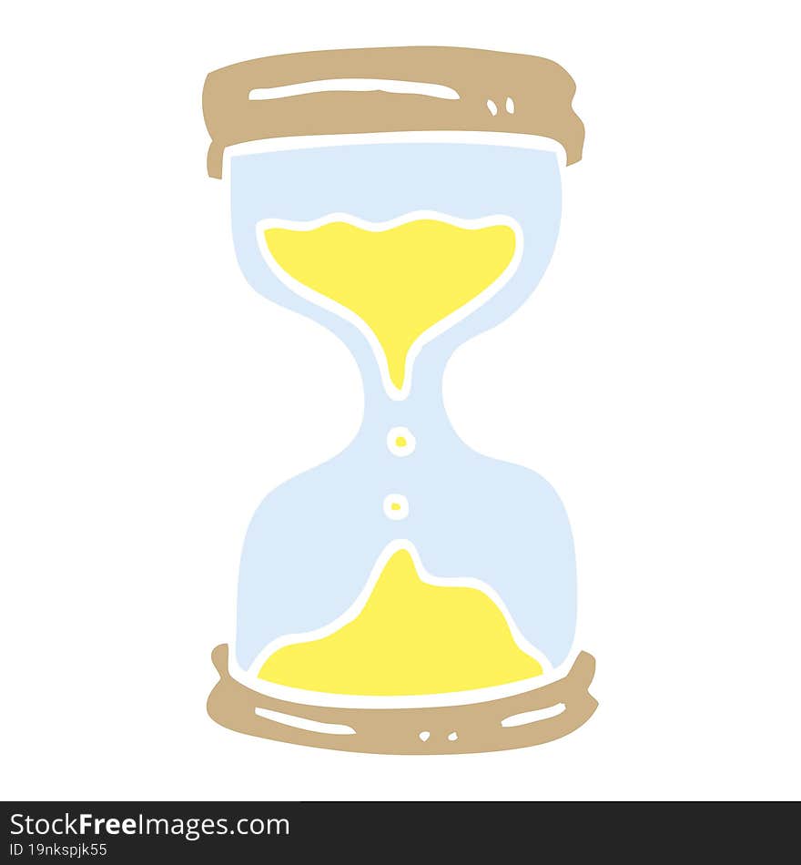 flat color illustration cartoon hourglass