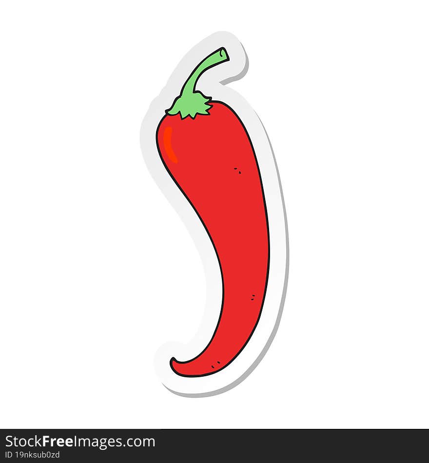 sticker of a cartoon chilli pepper