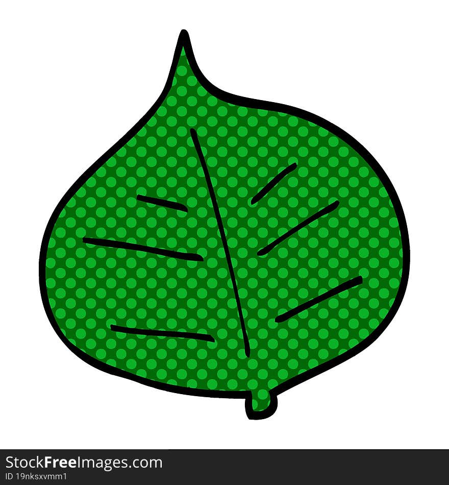 cartoon doodle leaf