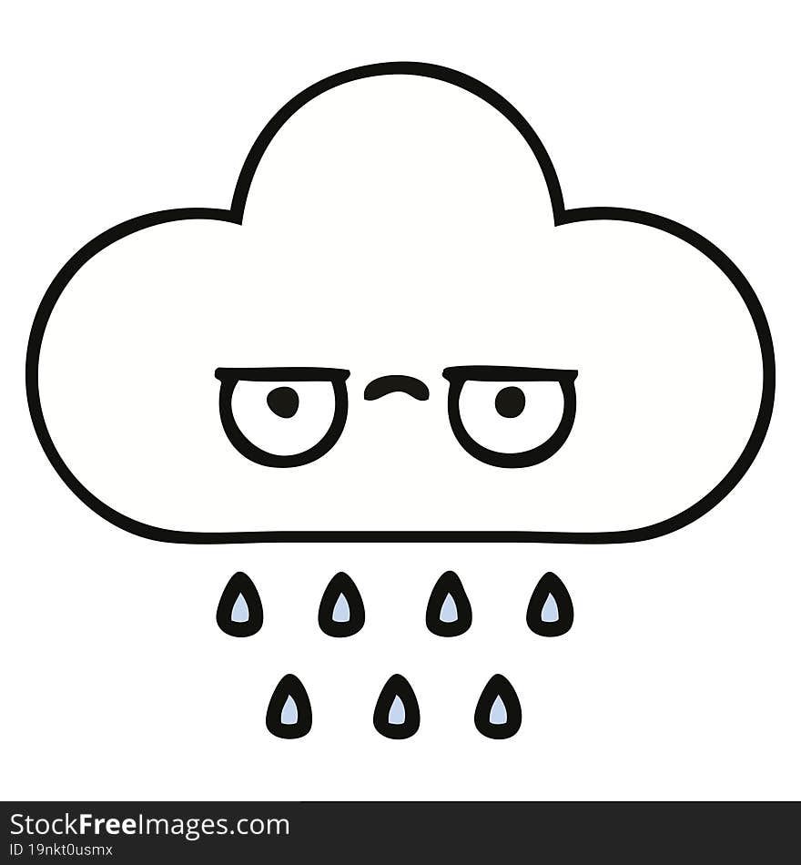 cute cartoon of a rain cloud. cute cartoon of a rain cloud