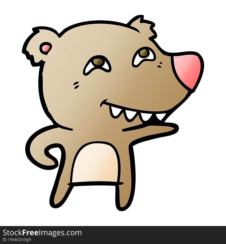 cartoon bear showing teeth. cartoon bear showing teeth