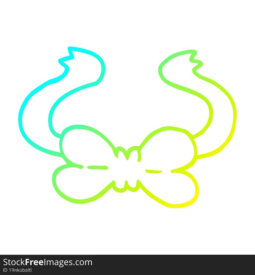 cold gradient line drawing cartoon bow tie