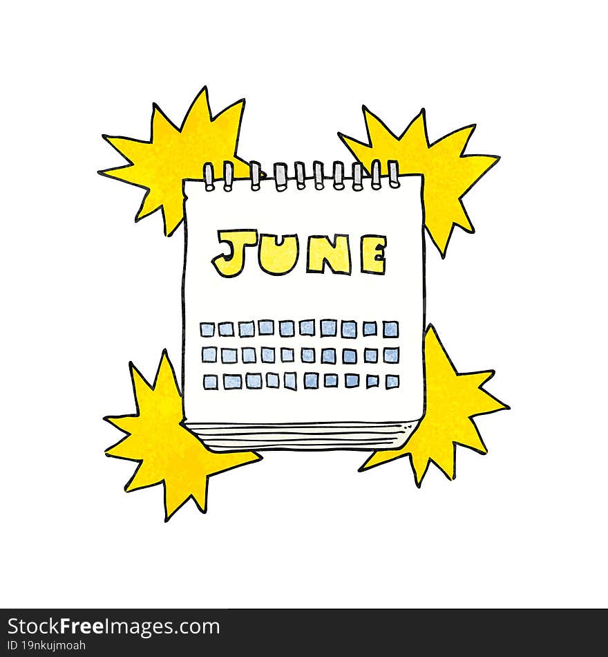 Textured Cartoon Calendar Showing Month Of