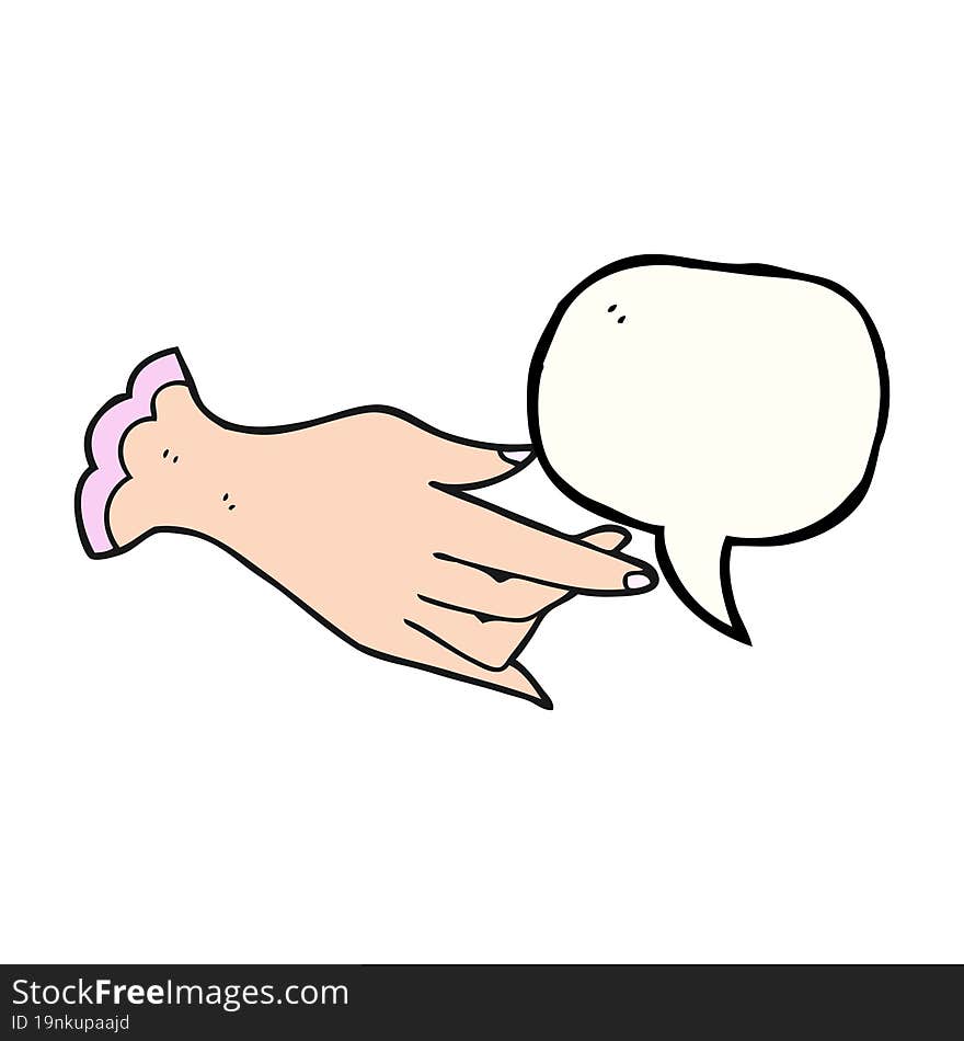 Speech Bubble Cartoon Hand