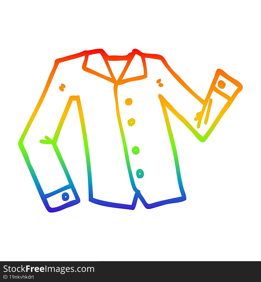 rainbow gradient line drawing cartoon work shirt