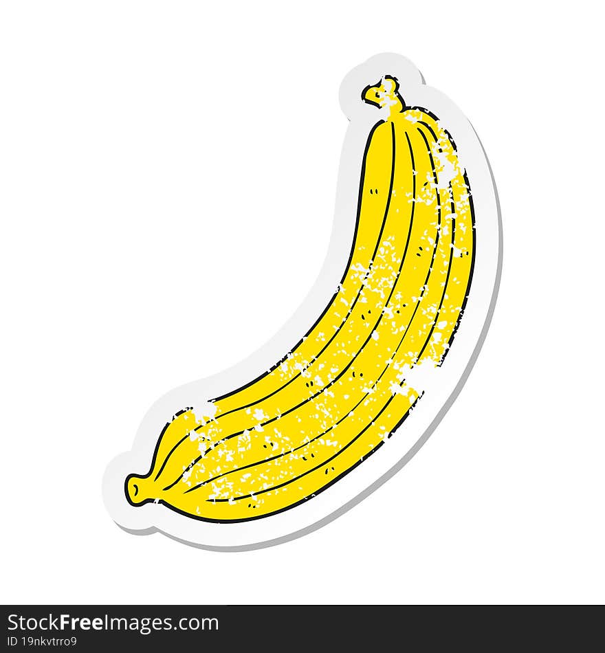 retro distressed sticker of a cartoon banana