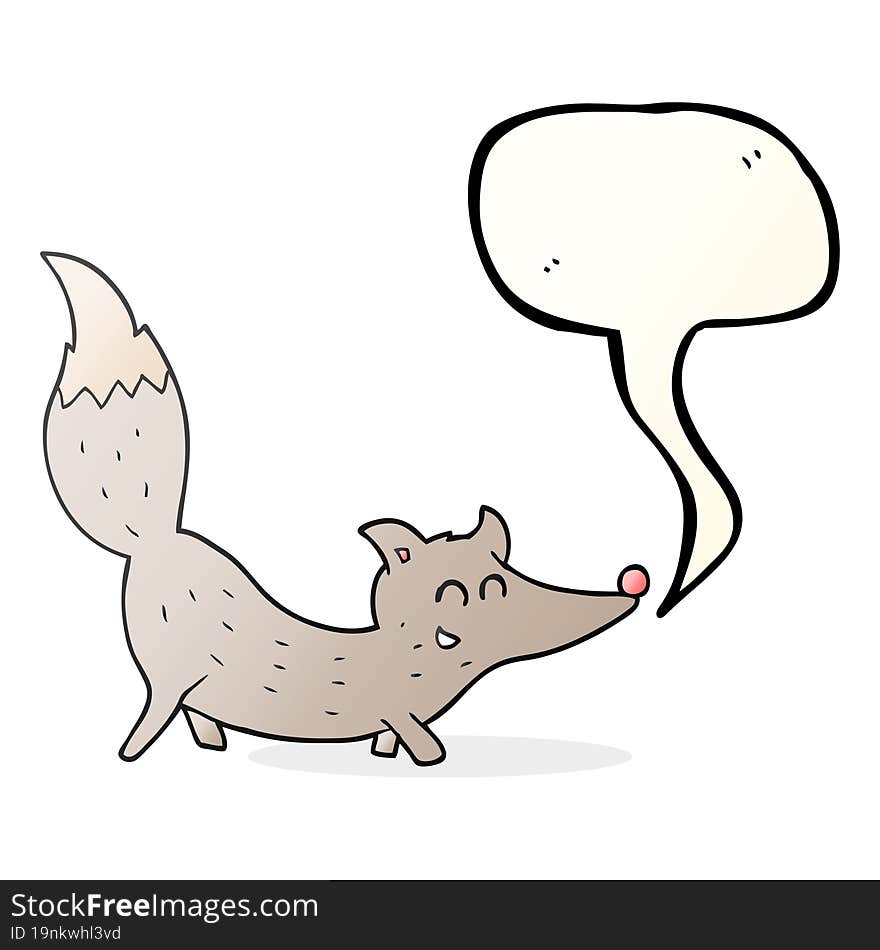 speech bubble cartoon little wolf