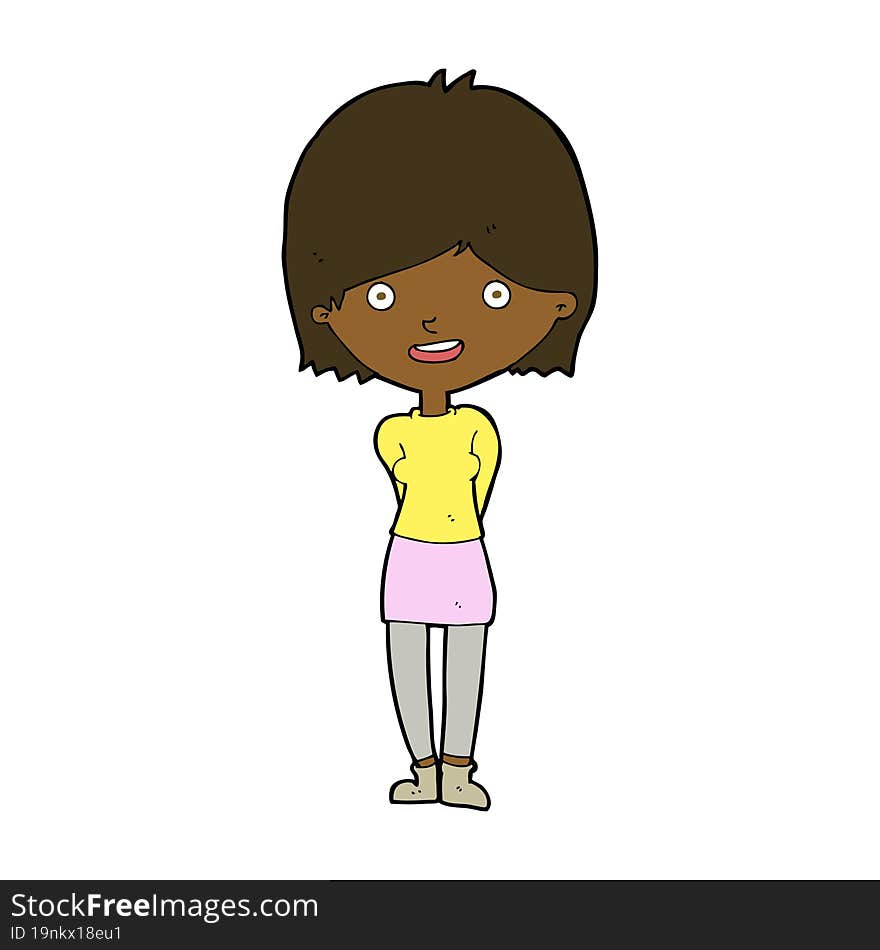 cartoon friendly woman