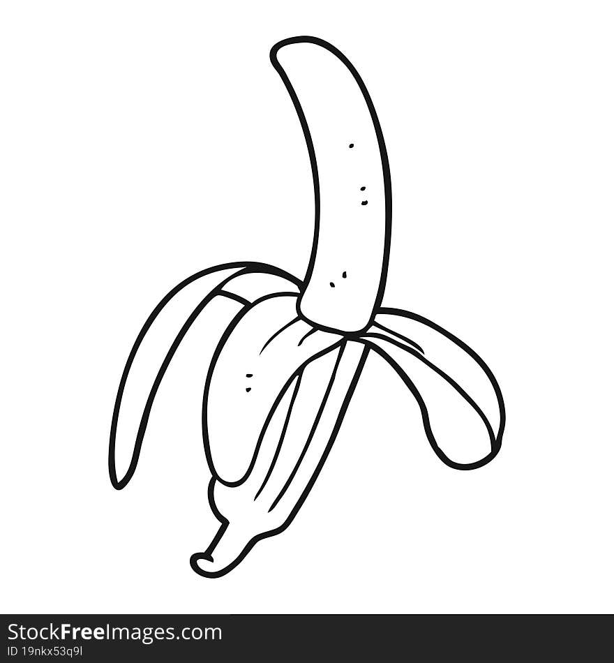 black and white cartoon banana