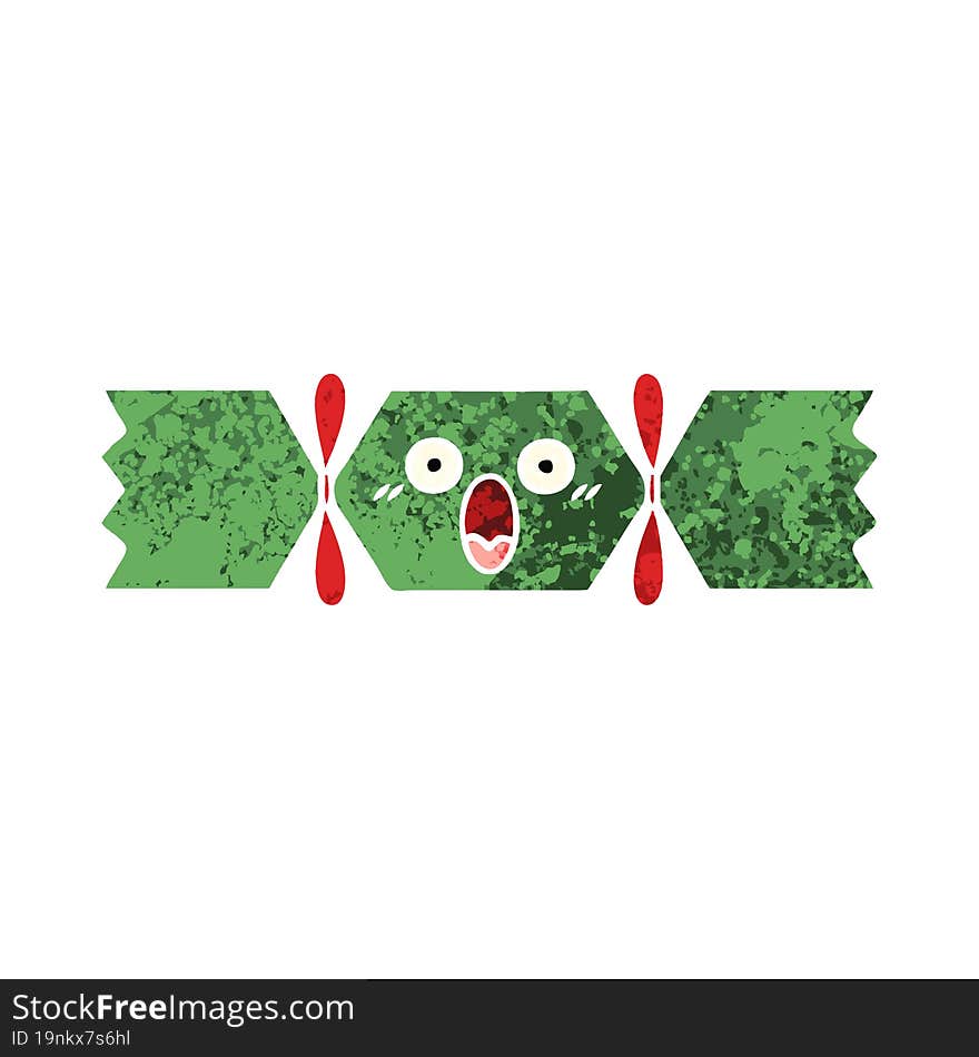 Retro Illustration Style Cartoon Christmas Cracker