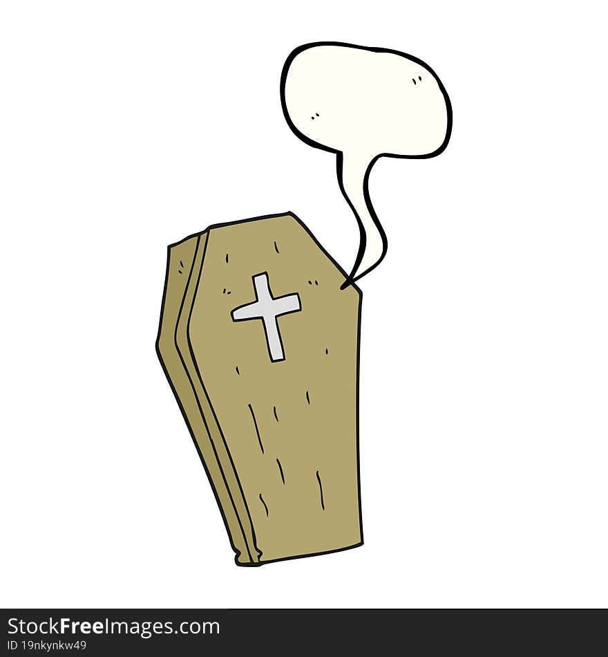 speech bubble cartoon spooky coffin