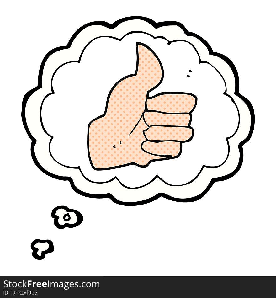 Thought Bubble Cartoon Thumbs Up Symbol