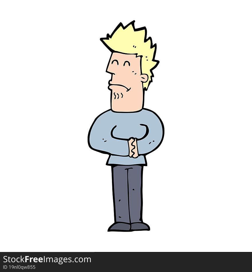 cartoon nervous man