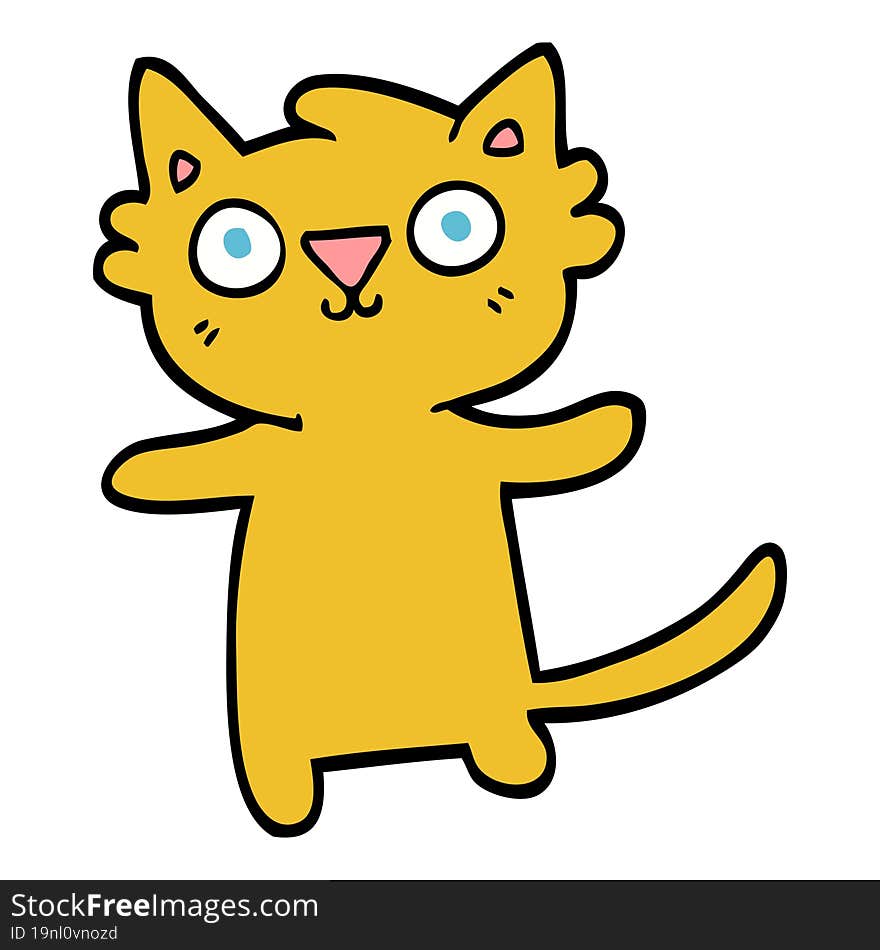 hand drawn doodle style cartoon cat