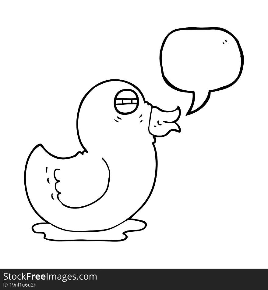 speech bubble cartoon rubber duck