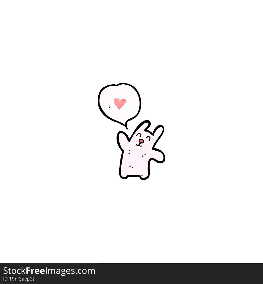 cartoon rabbit with love heart