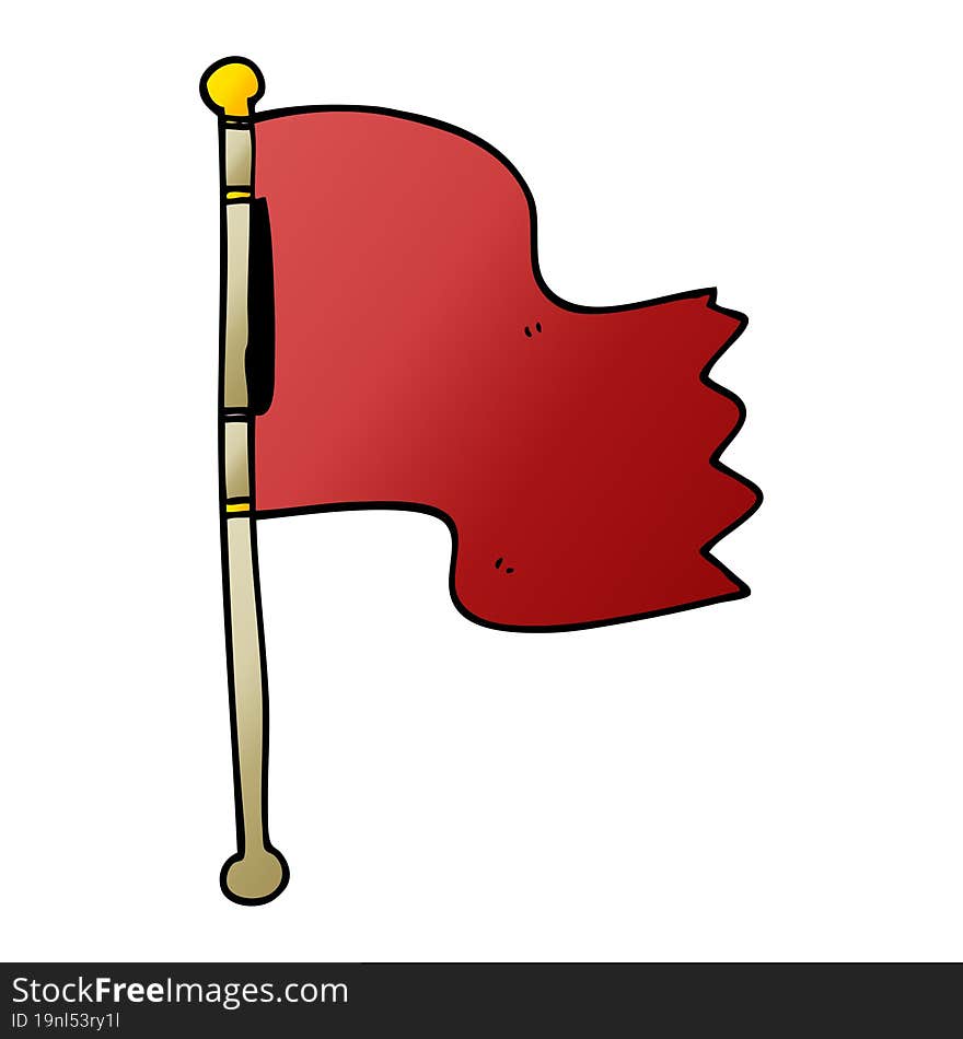 cartoon doodle red flag