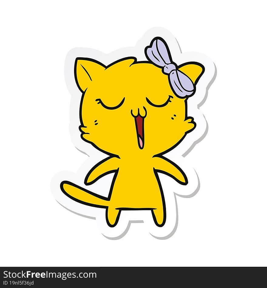 Sticker Of A Cartoon Cat