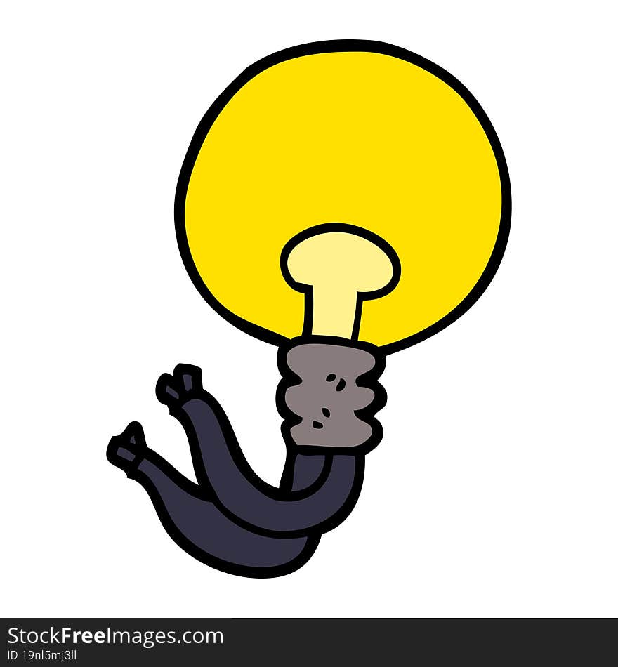 cartoon doodle light bulb