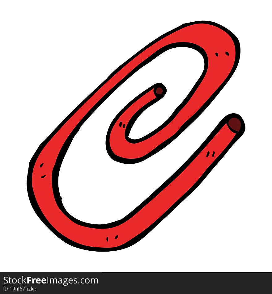 Cartoon Red Paperclip