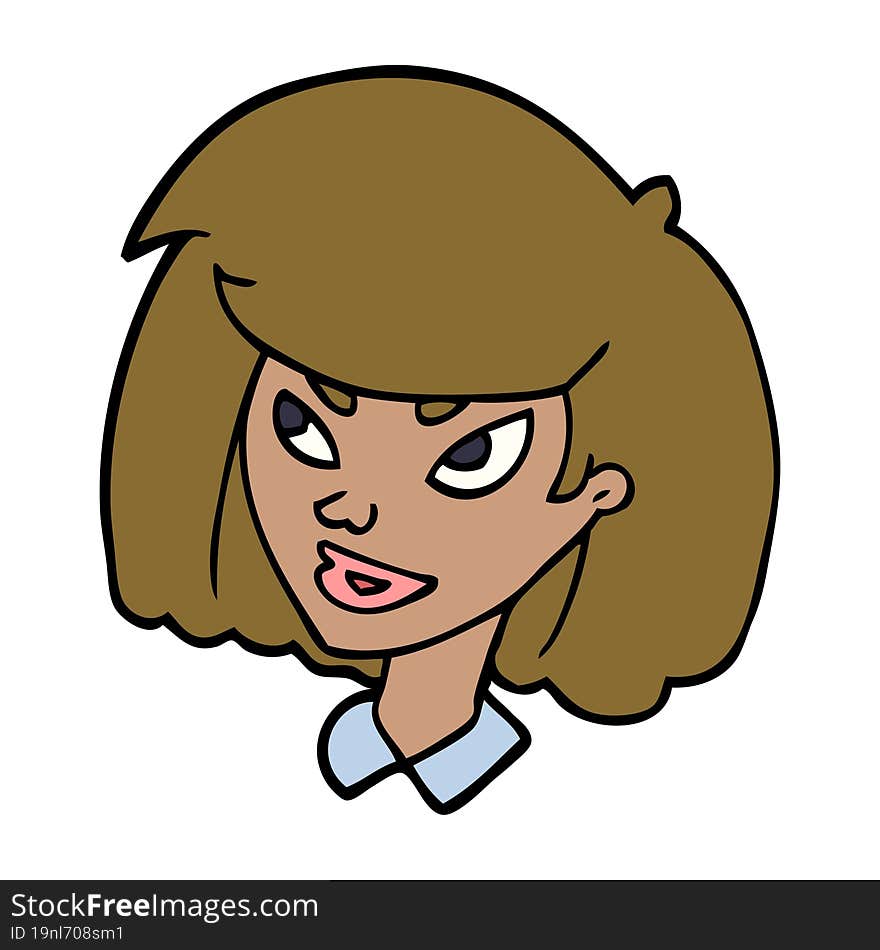 cartoon doodle face of a girl