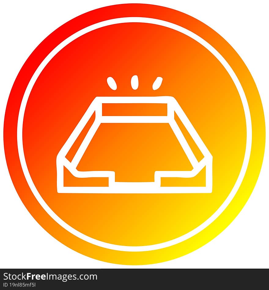 empty in tray circular in hot gradient spectrum