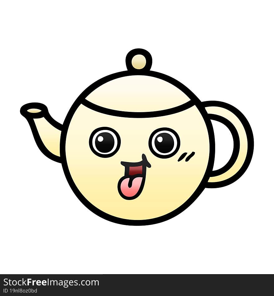 gradient shaded cartoon tea pot