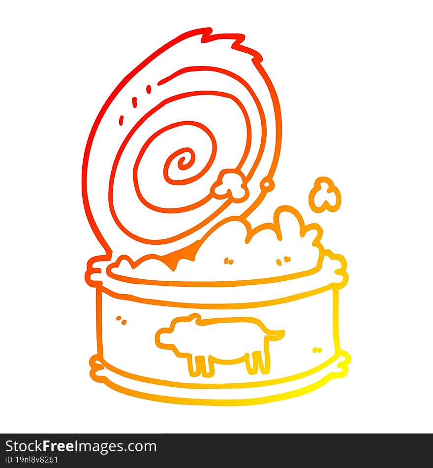 Warm Gradient Line Drawing Cartoon Canned Food