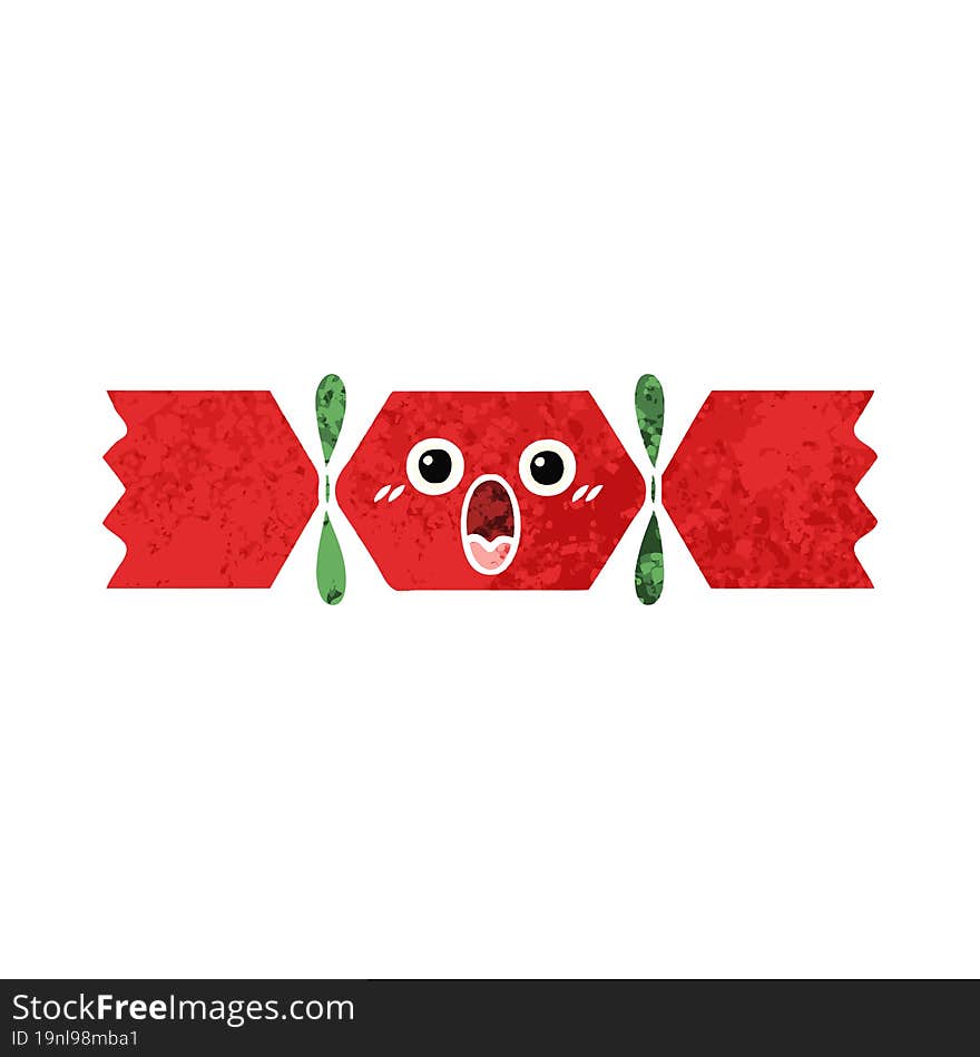 retro illustration style cartoon of a christmas cracker