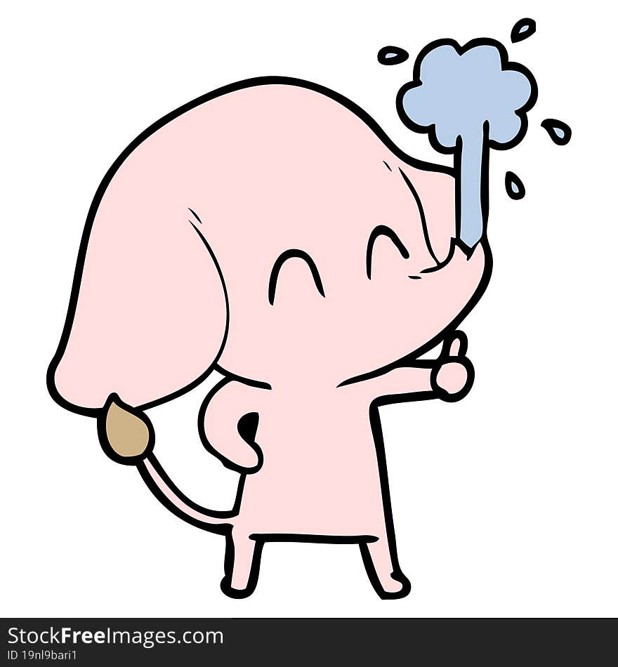 cute cartoon elephant spouting water. cute cartoon elephant spouting water