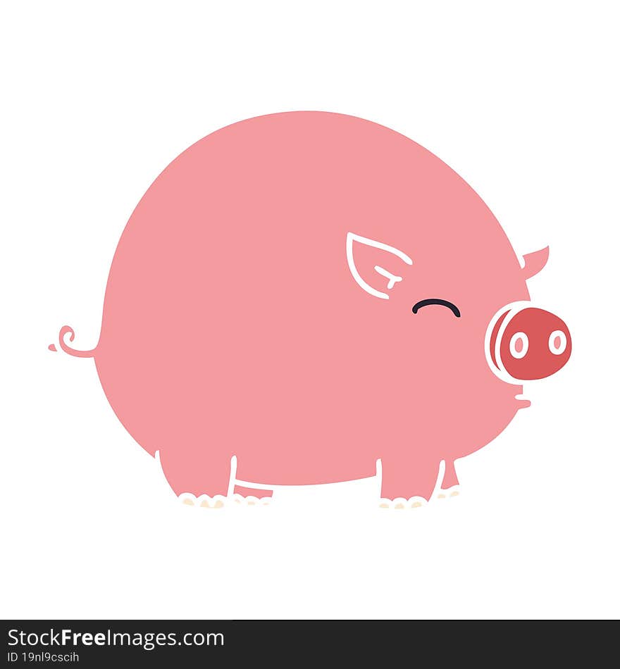 quirky hand drawn cartoon pig