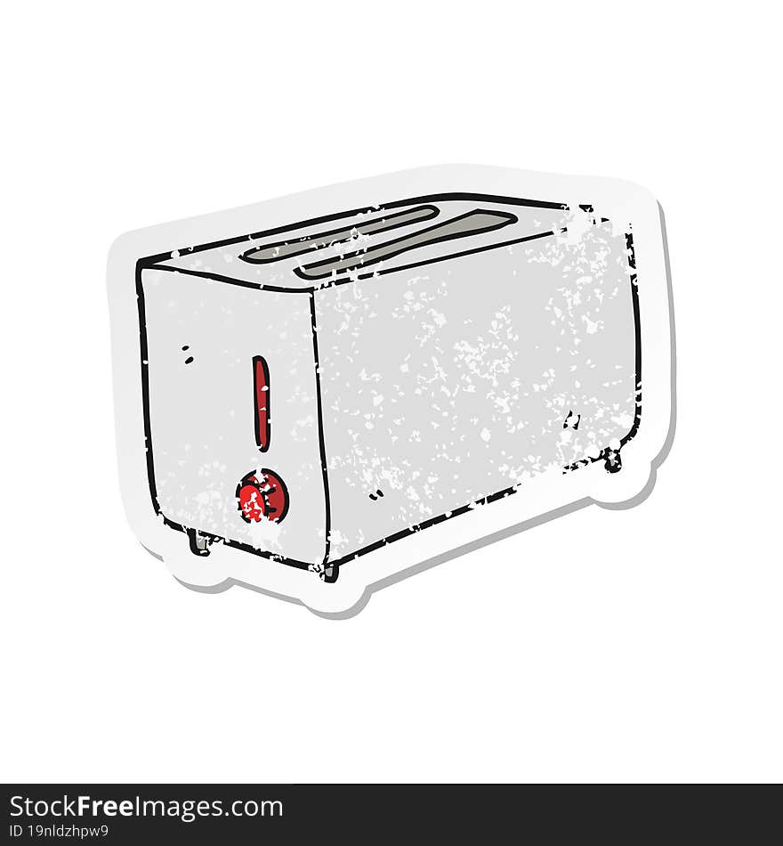 retro distressed sticker of a cartoon toaster